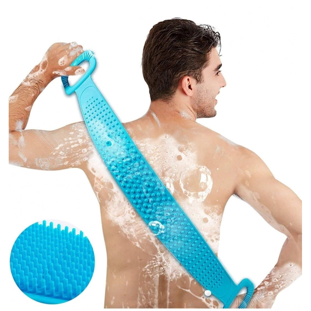 Pack Of 2_Silicone Bath Scrubber Belt €“ Dual-Sided Exfoliating Body Cleaning Strap (Color: Assorted )