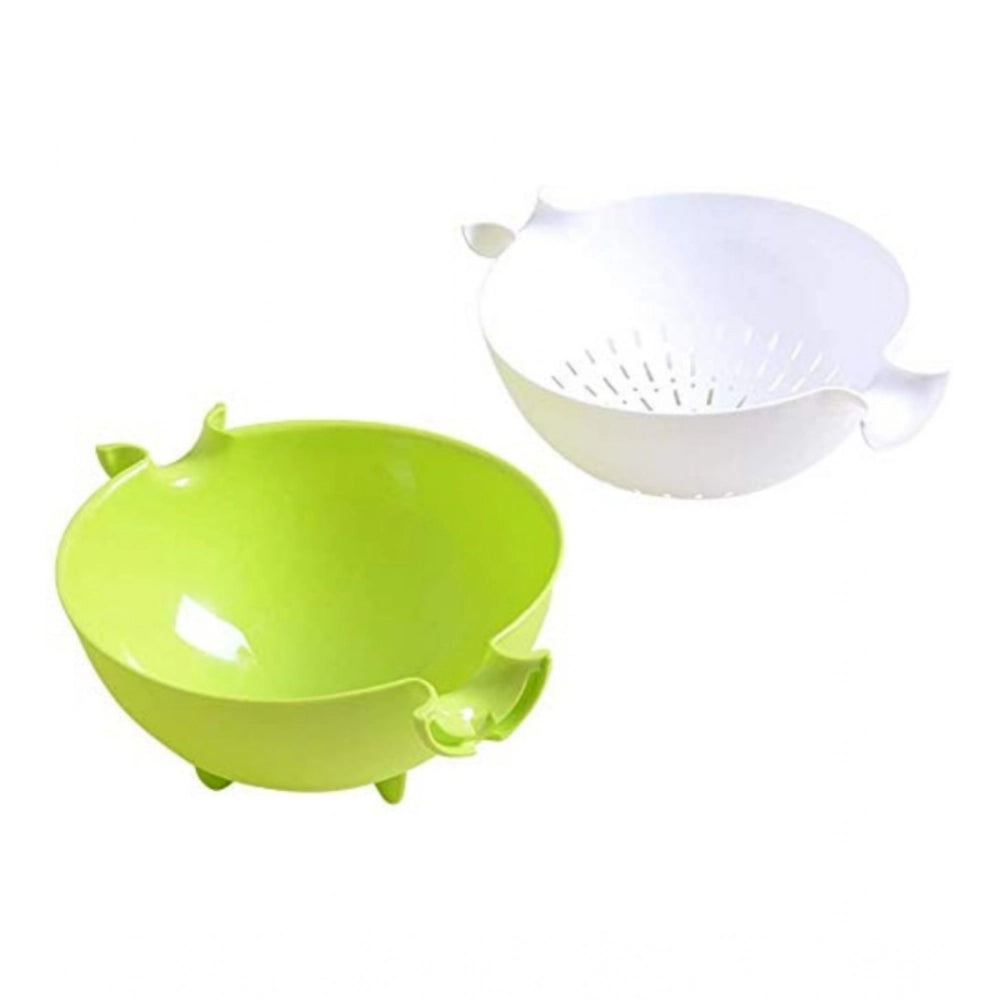 Pack Of 3_Multifunctional Vegetable And Fruit Draining Basket €“ (Color: Assorted)