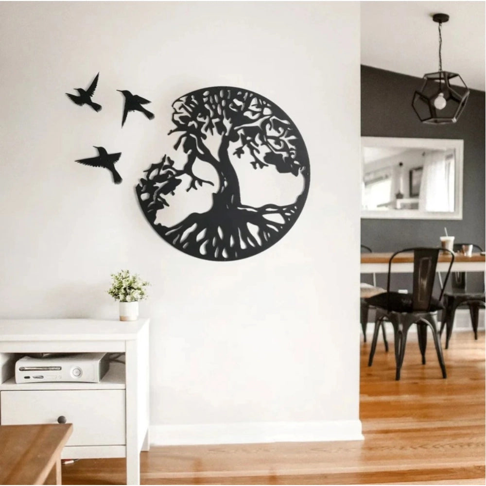 Eternal Growth Tree of Life Wooden Wall Decor €“ Black