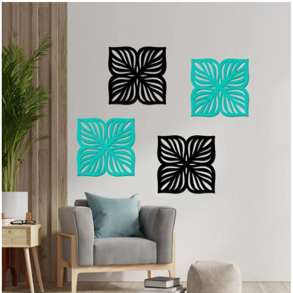 Flowers Design Wooden Wall Decor €“ Set of 4 Pieces