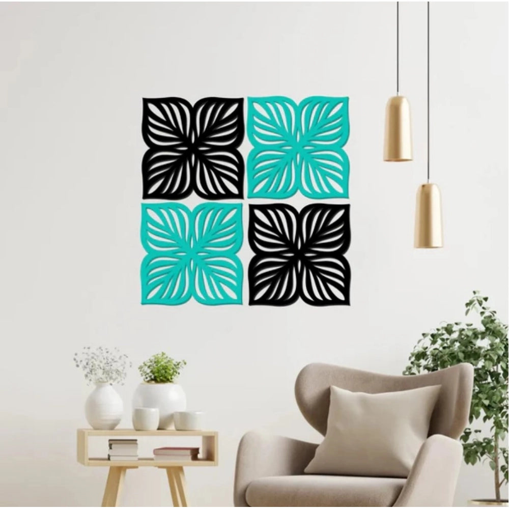 Flowers Design Wooden Wall Decor €“ Set of 4 Pieces