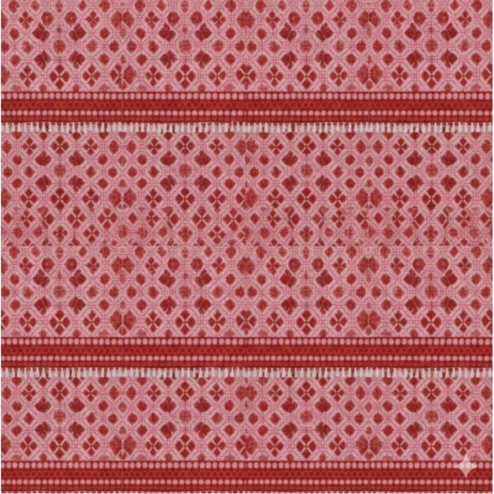 Fleece Geometric Double Polar Warm Bedsheet with 2 Pillow Cover (Red)