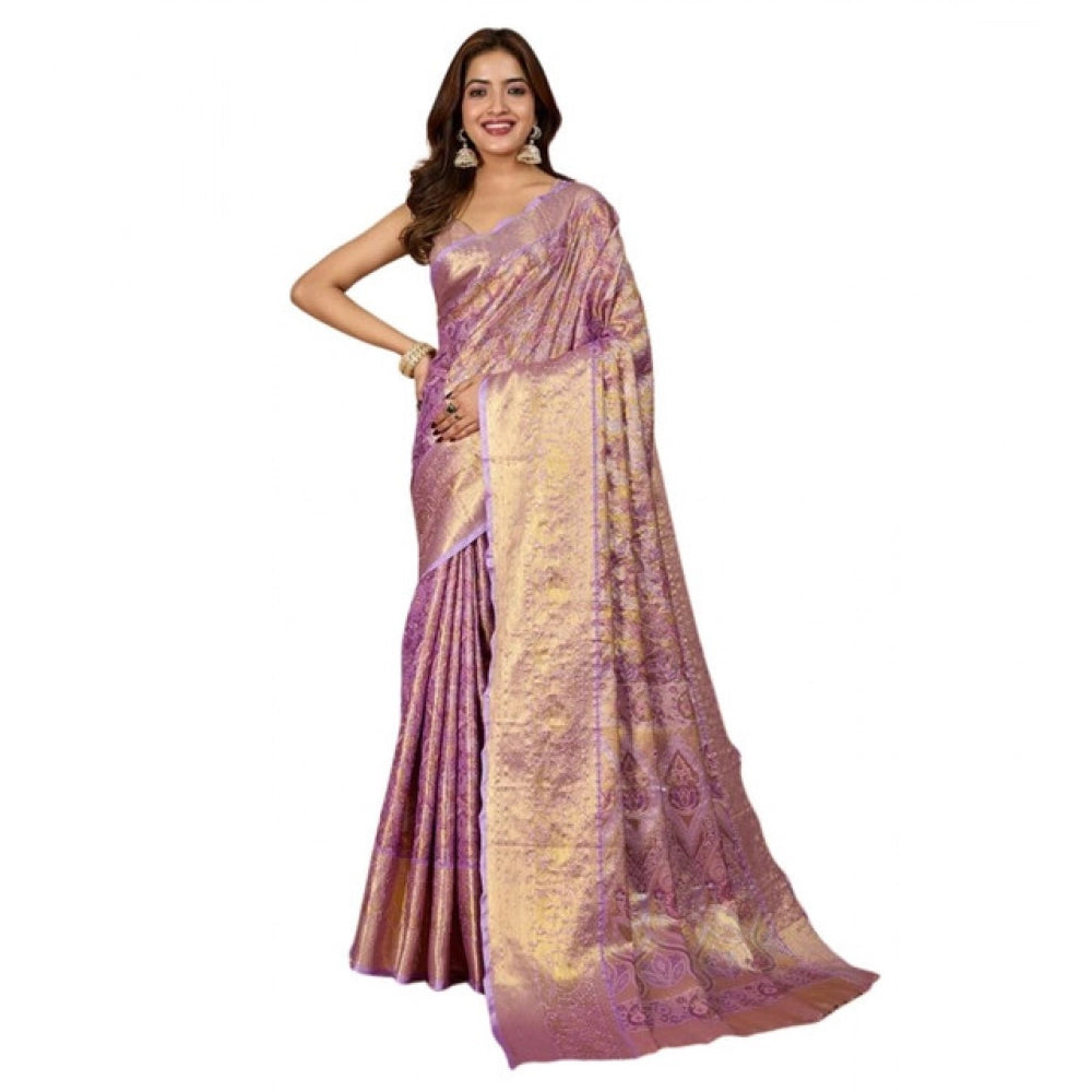 Women's Jacquard Saree With Unstitched Blouse 5.5Mtr (Multicolor)