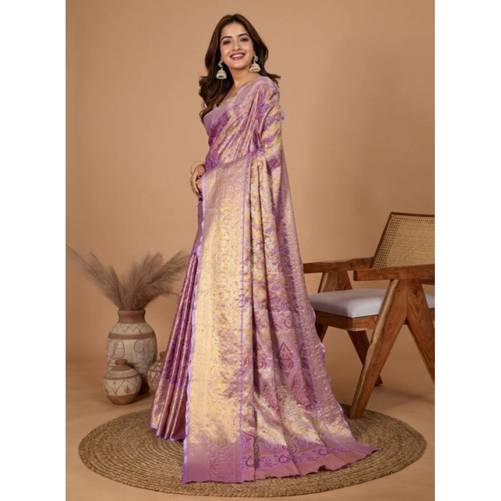 Women's Jacquard Saree With Unstitched Blouse 5.5Mtr (Multicolor)