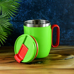 Supermom insulated mug with stainless steel interior and spill-proof lid