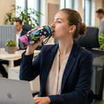 Long-lasting printed stainless steel water bottle with strap