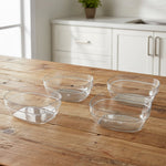 Clear crystal bowls suitable for kitchen storage and serving