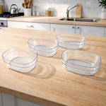 Stackable clear bowl set perfect for serving and food storage