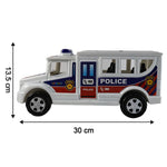 Size view of Police Vehicle Toy highlighting its kid-friendly compact dimensions