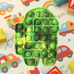Silicone Pop It toy with bubbles pressed down for calming activity