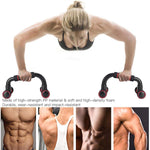 Pair of black Push-Up Bars on a white background, ready for strength training.