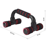Konex Push-Up Bars with non-slip workout grips, illustrating compact size and stability.