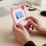 Arcade gaming console with joystick and buttons for classic gameplay