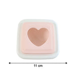 Toast cutter showing size reference of heart shape sandwich mold