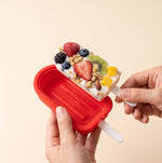 Set of reusable silicone popsicle molds for healthy frozen desserts
