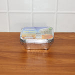 Aluminium food container filled with cooked meal ready for transport