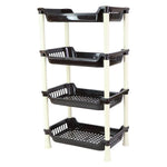 Close-up showing material and design details of the plastic storage rack