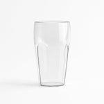 Clear juice served in transparent smoothie glass tumbler from 6-piece set