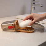 Compact plastic soap case suitable for travel and home use