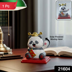 Cute waving panda solar toy showing hand motion