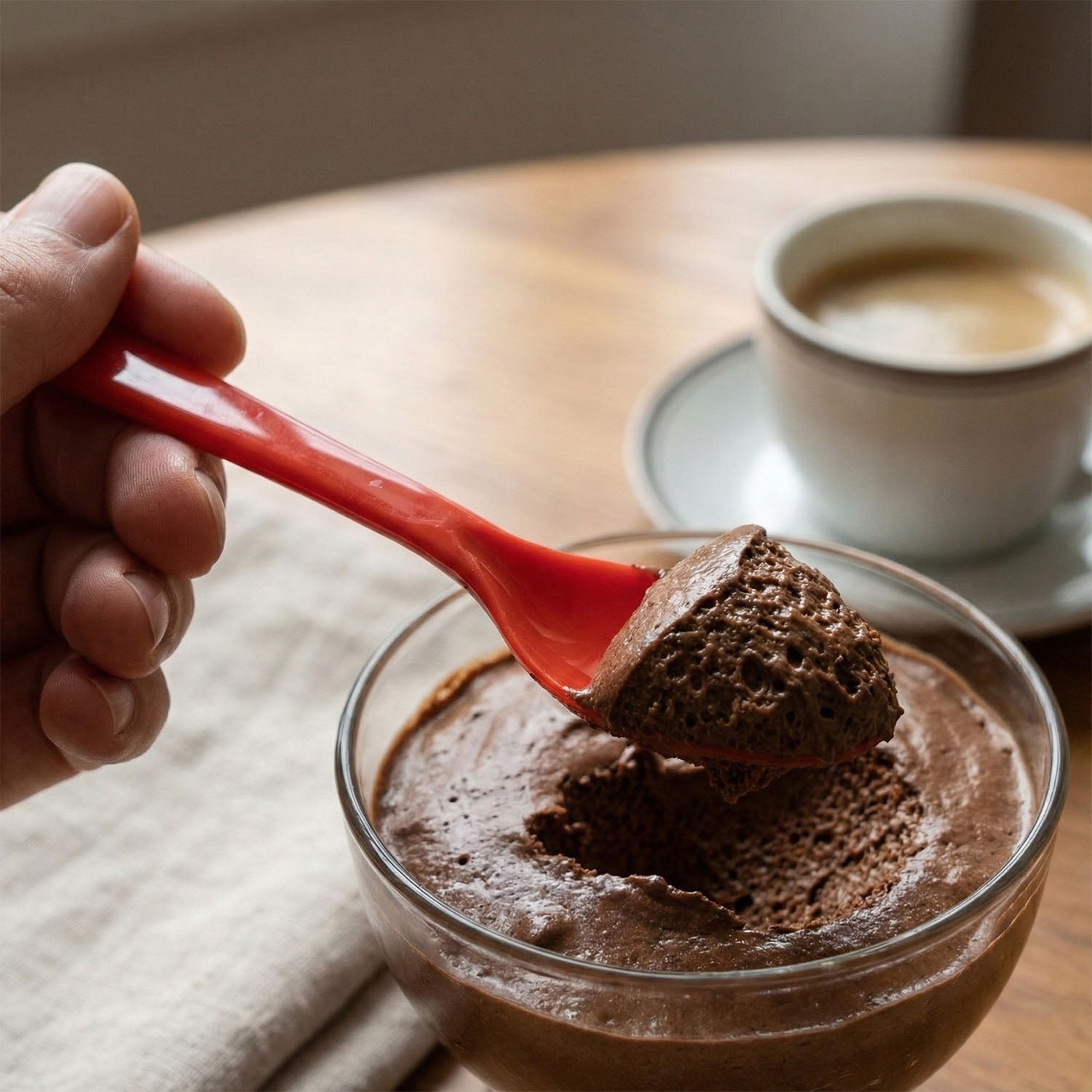 Close-up view of a single white heat-resistant ABS plastic spoon showcasing its smooth finish.