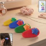 Four-piece colorful star decorative hair clip set displayed