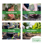 Design view of garden cultivator with curved tines