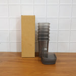 Collection of plastic storage containers with airtight lids