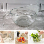 Household transparent plastic bowl used for storing fruits and vegetables