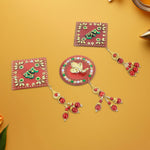 Traditional Ganesh design wall hanging set as part of Shubh Labh decor