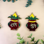 Traditional Shubh Labh kalash shaped wall hangings