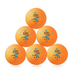 Six-pack of professional 3-star table tennis balls for competitive play