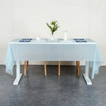 Close-up of disposable plastic table cover material texture