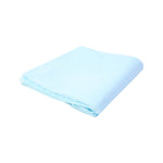 Disposable plastic table cover in use during meal or event