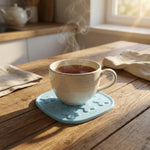 Multipurpose heat-resistant coaster holding a hot pot in kitchen