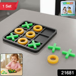 Tic Tac Toe game in progress showing interlocking X and O pieces on the board