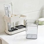 Bathroom countertop toothbrush holder with compartments