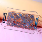 Clear serving tray with patterned base from Supermom serving tray set