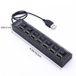 Rear view of the USB data hub with its integrated cable.