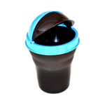 Multicolor plastic car dustbin, illustrating its compact size and practical use.