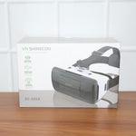 Person wearing premium 3D VR virtual reality headset for immersive digital experience