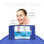 Wet wipes effectively removing makeup and impurities from skin.