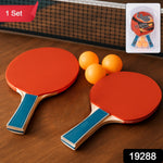 Close-up of Konex table tennis paddle showing ergonomic wooden handle