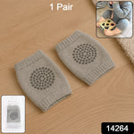Toddler wool knee warmers in grey providing anti-slip knee protection