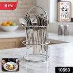 Close-up of stainless steel spoons and forks from cutlery set