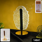 Premium Feather Shape Crystal Table Lamp emitting ambient glow