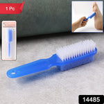 Dual-sided foot scrubber brush featuring soft bristles and pumice stone