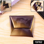 Open foldable PU leather coin pouch showing ample space