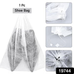 Close-up of durable non-woven fabric shoe storage bag