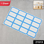 Stack of multiple rectangular label sticker sheets for office use